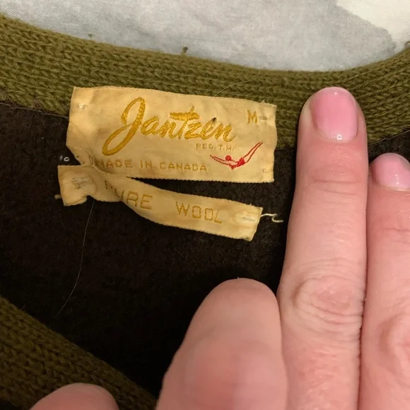 Jantzen Vintage Brown Wool Sweater with Vintage Patches Europe - Picture 9 of 14